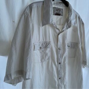 Levi’s Short Sleeve Western Style White Cotton Shirt Size XXL Pearl Snaps